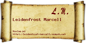 Leidenfrost Marcell névjegykártya