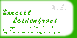 marcell leidenfrost business card